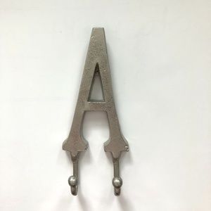 Silver Metal Letter A Wall Hook